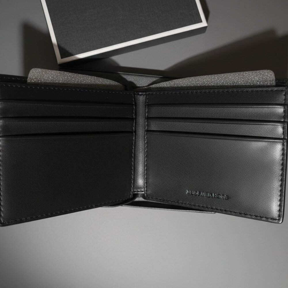 Michael Kors Men's Black Jet Leather Bifold Wallet Card Case NWT One Size 98 - Picture 6 of 9
